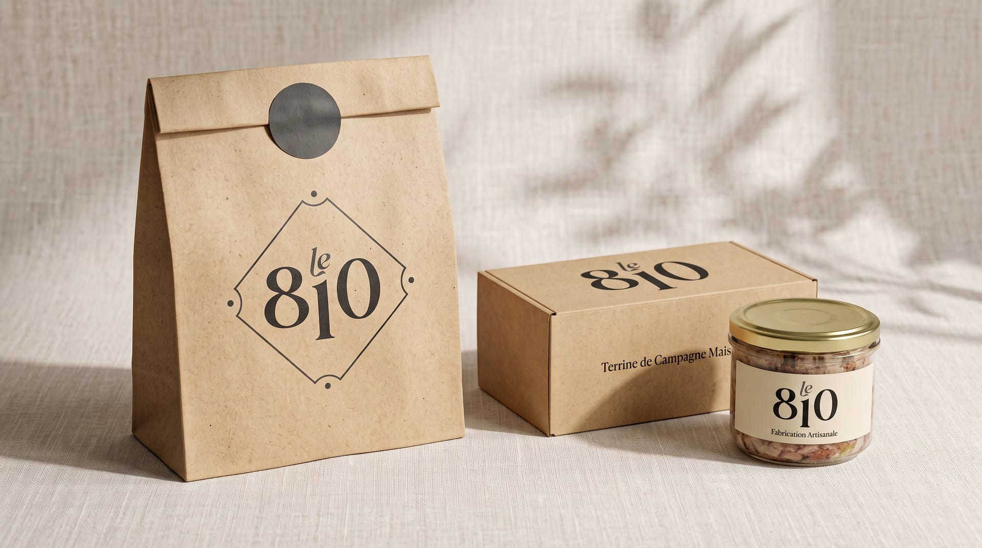 L'emporter en kraft : mise en situation du logo Le 810