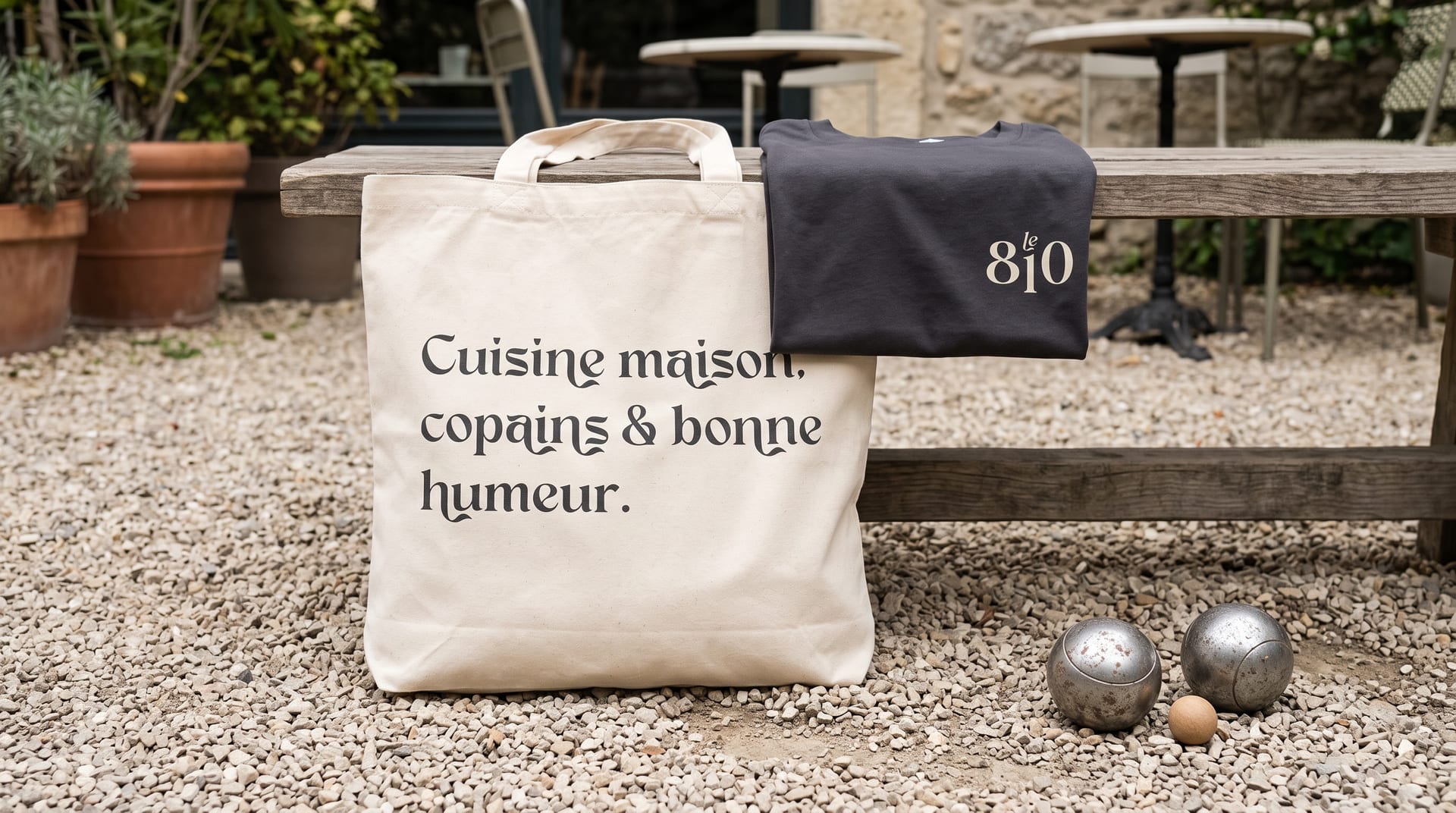 Tote bag & t-shirt : mise en situation du logo Le 810
