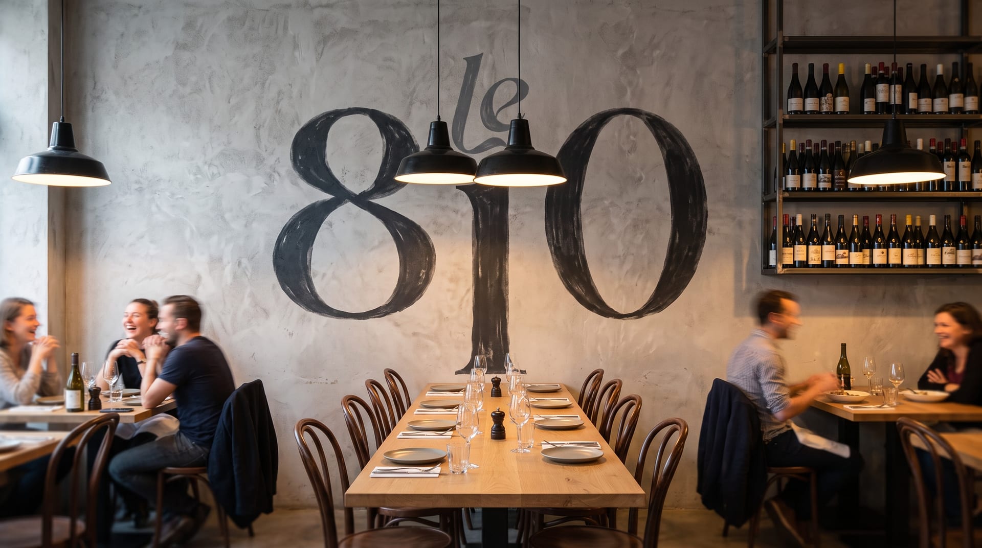 Le mur peint : mise en situation du logo Le 810