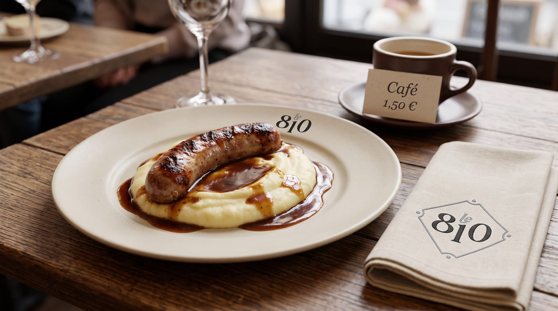 L'assiette du midi : mise en situation du logo Le 810