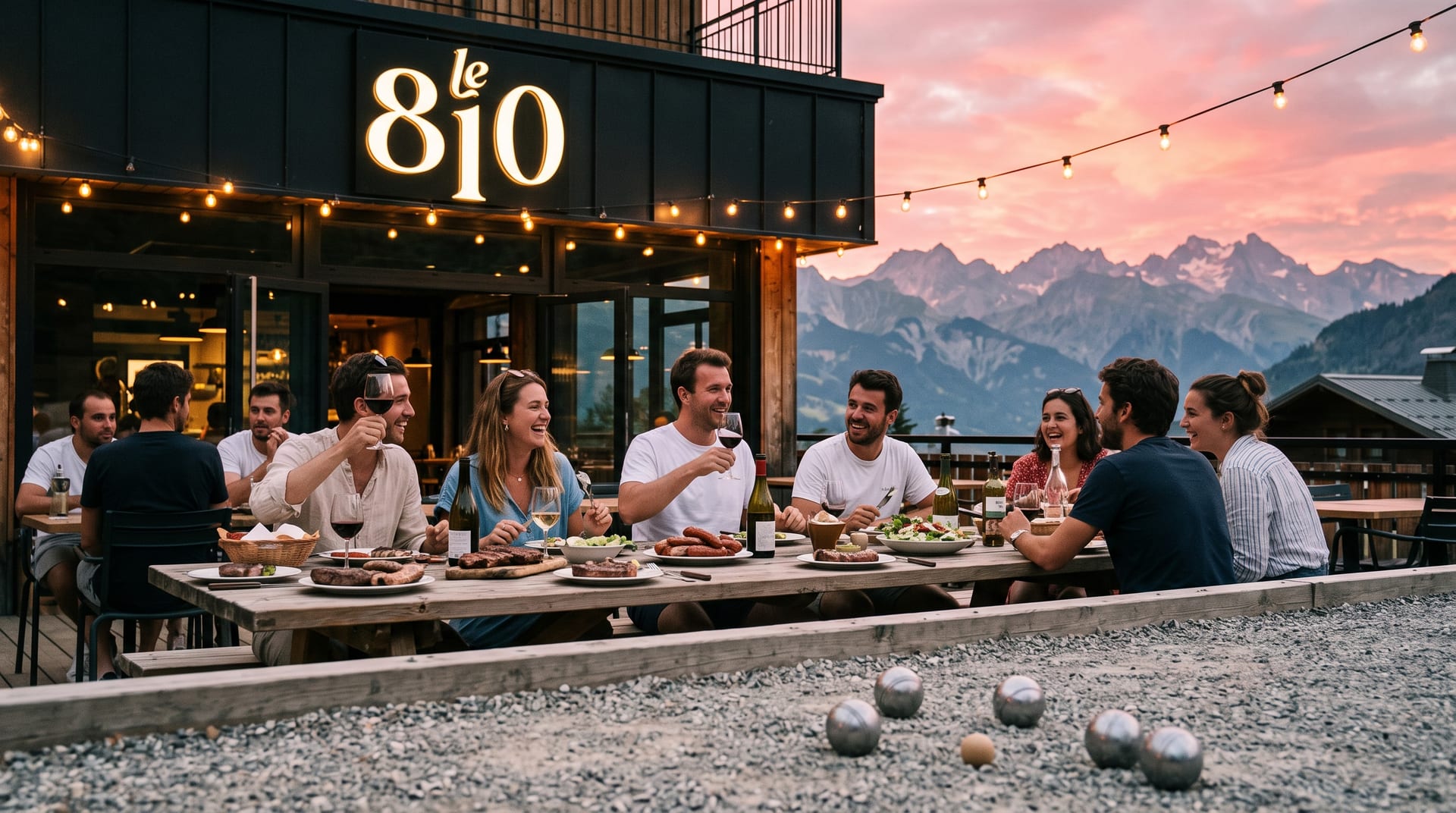 La terrasse entre copains : mise en situation du logo Le 810