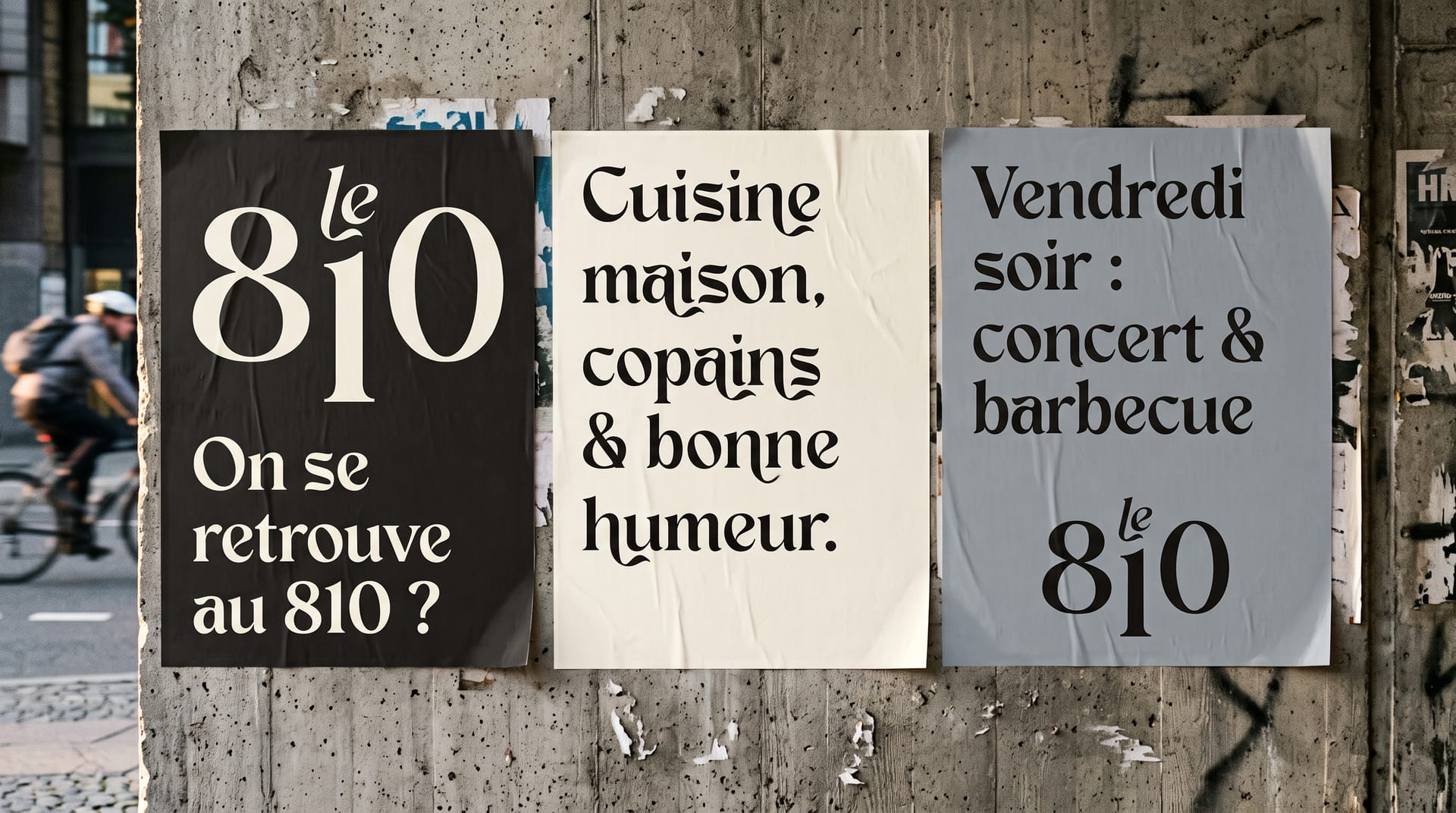 Les affiches : mise en situation du logo Le 810