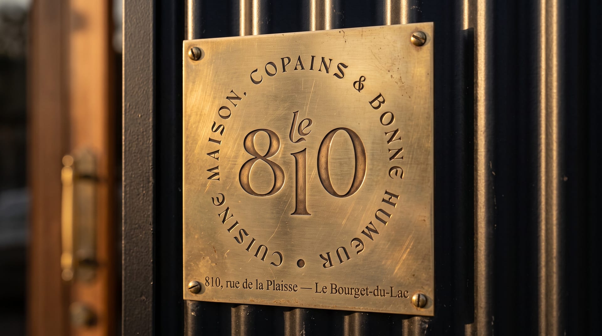 La plaque en laiton : mise en situation du logo Le 810