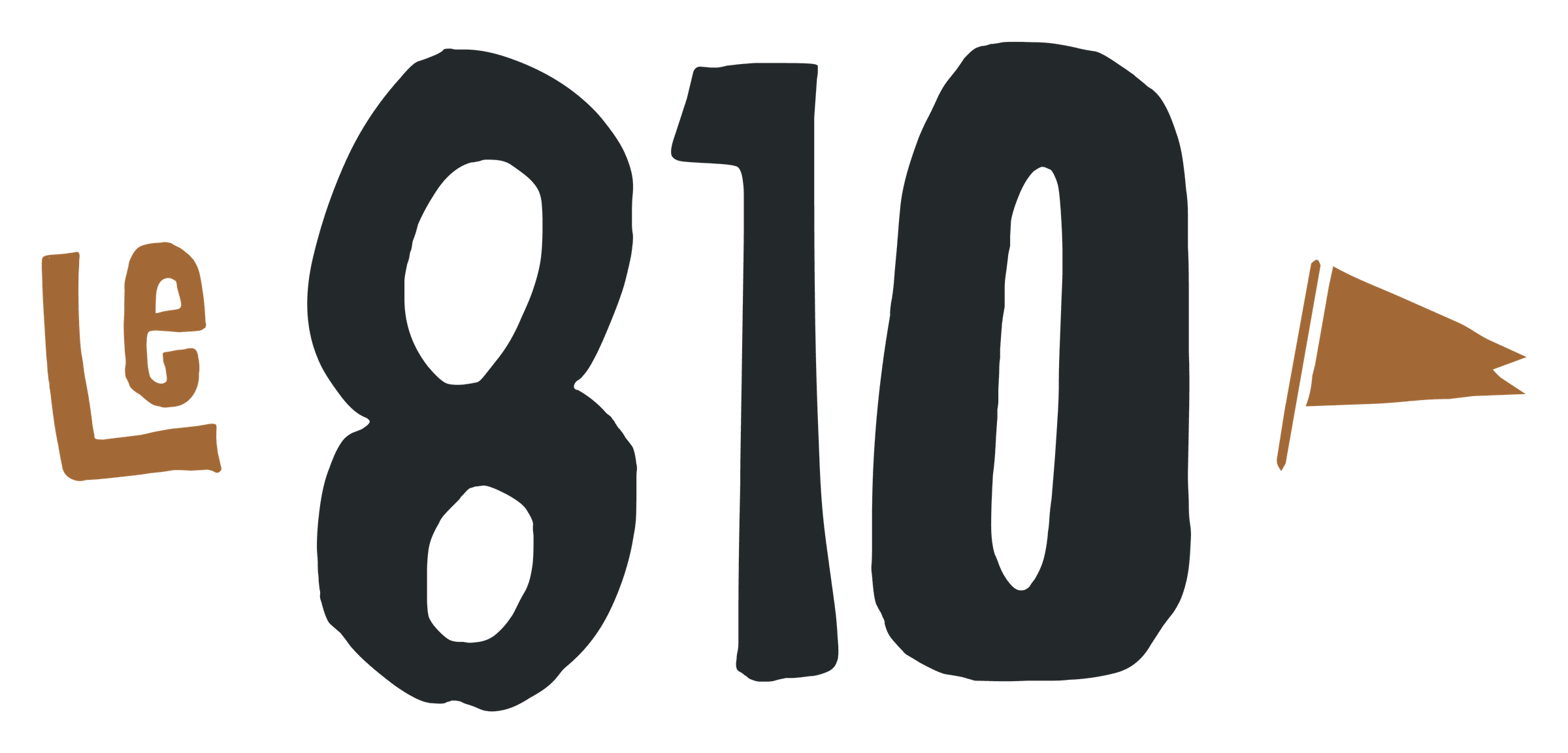 Logo principal Le 810 : « le » cuivre, 810 charbon et fanion cuivre