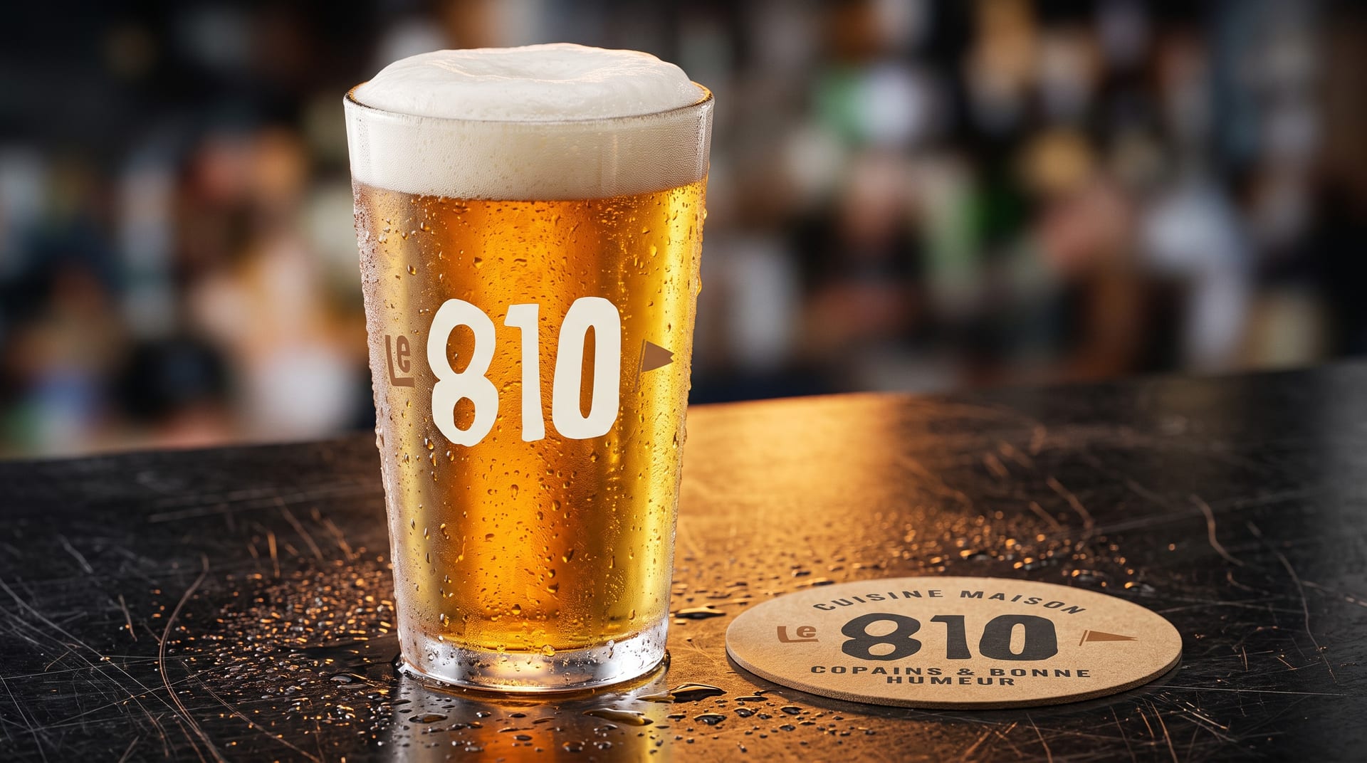 La pinte & son sous-bock — maquette Le 810