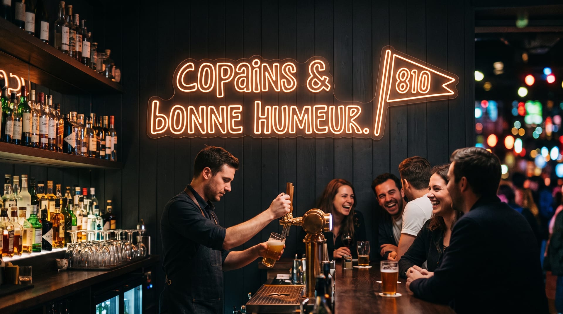 Le néon du bar — maquette Le 810