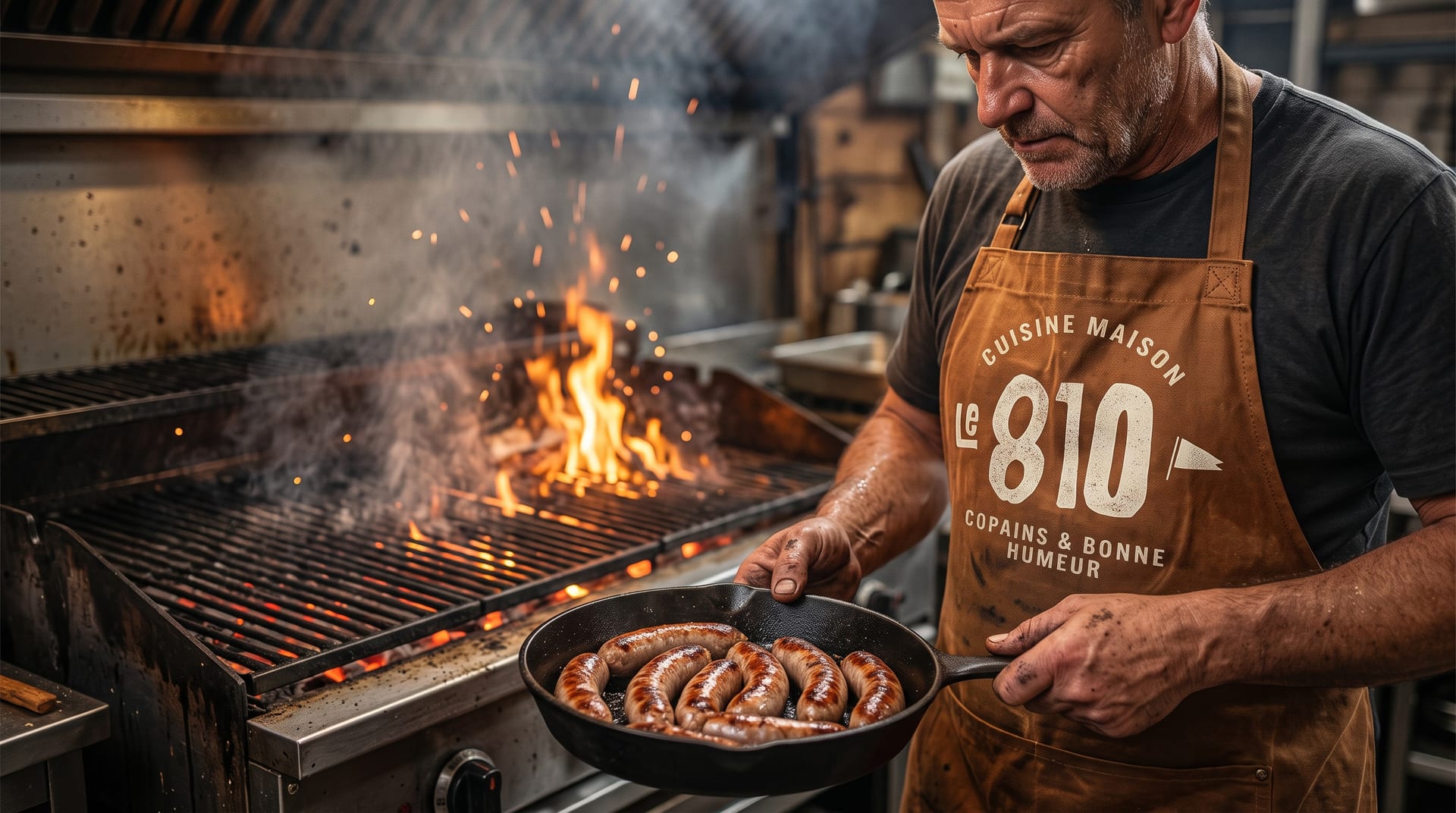 Le tablier du grill — maquette Le 810