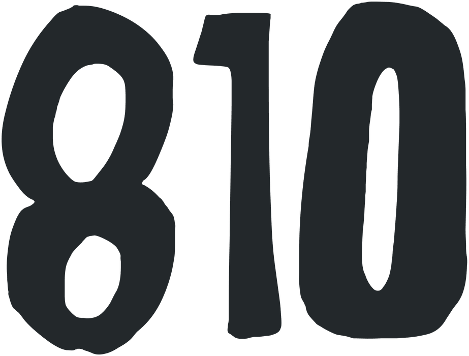 Le chiffre 810 dessiné à la main